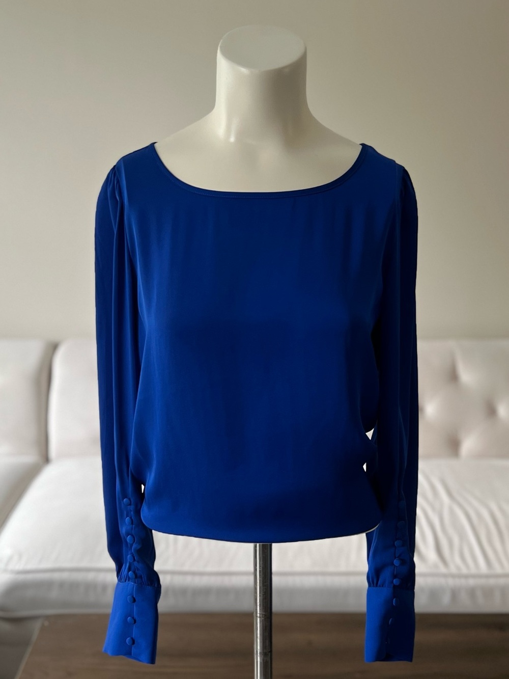Express Women’s Blouse - Small - Royal Blue Long Sleeve Top